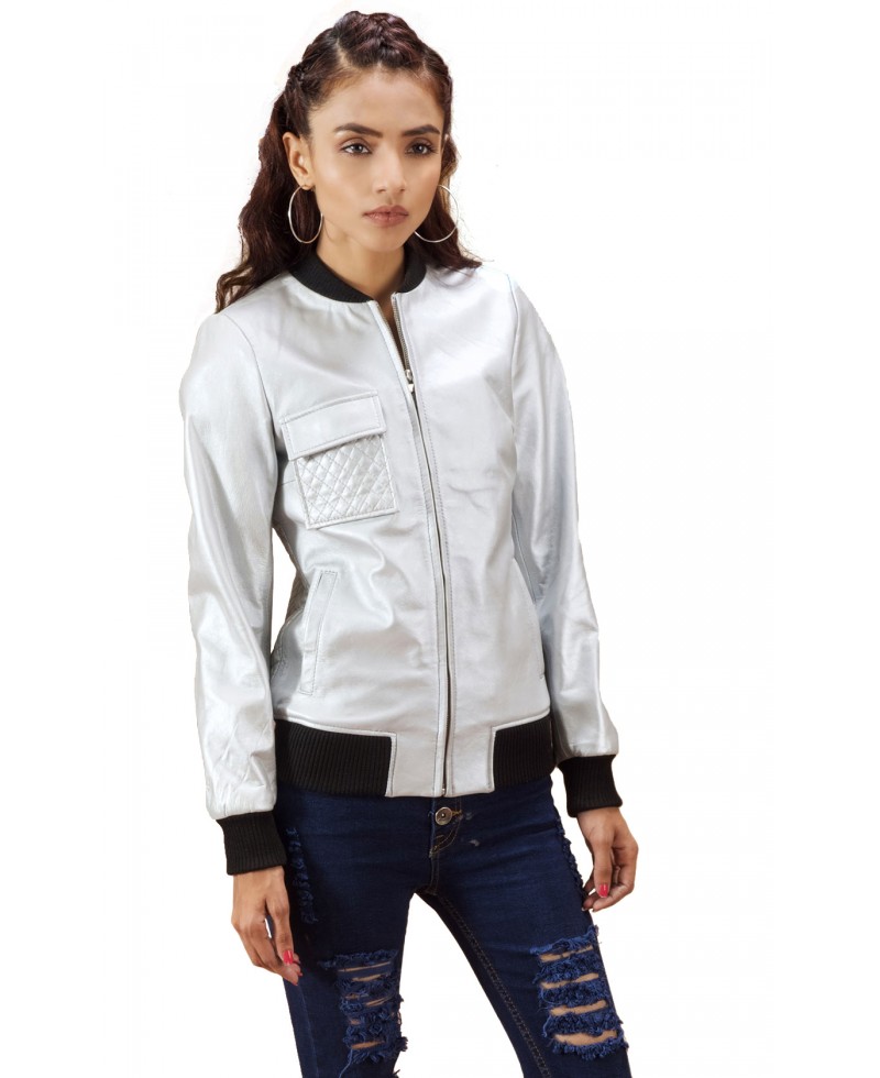 Silver Leather Er Jacket Jackets Maker Silver Leather Er Jacket