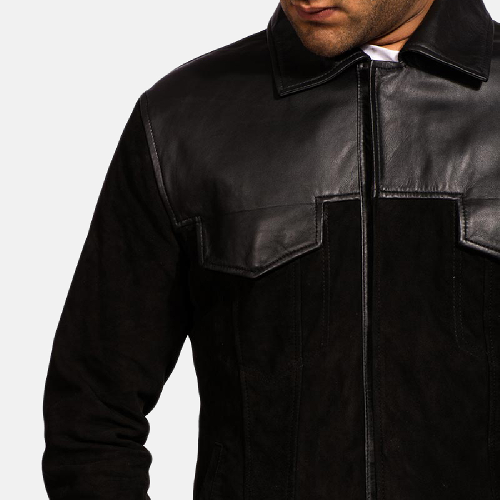 Fusion Black Suede Leather Jacket Jackets Maker Fusion Black Suede Leather Jacket