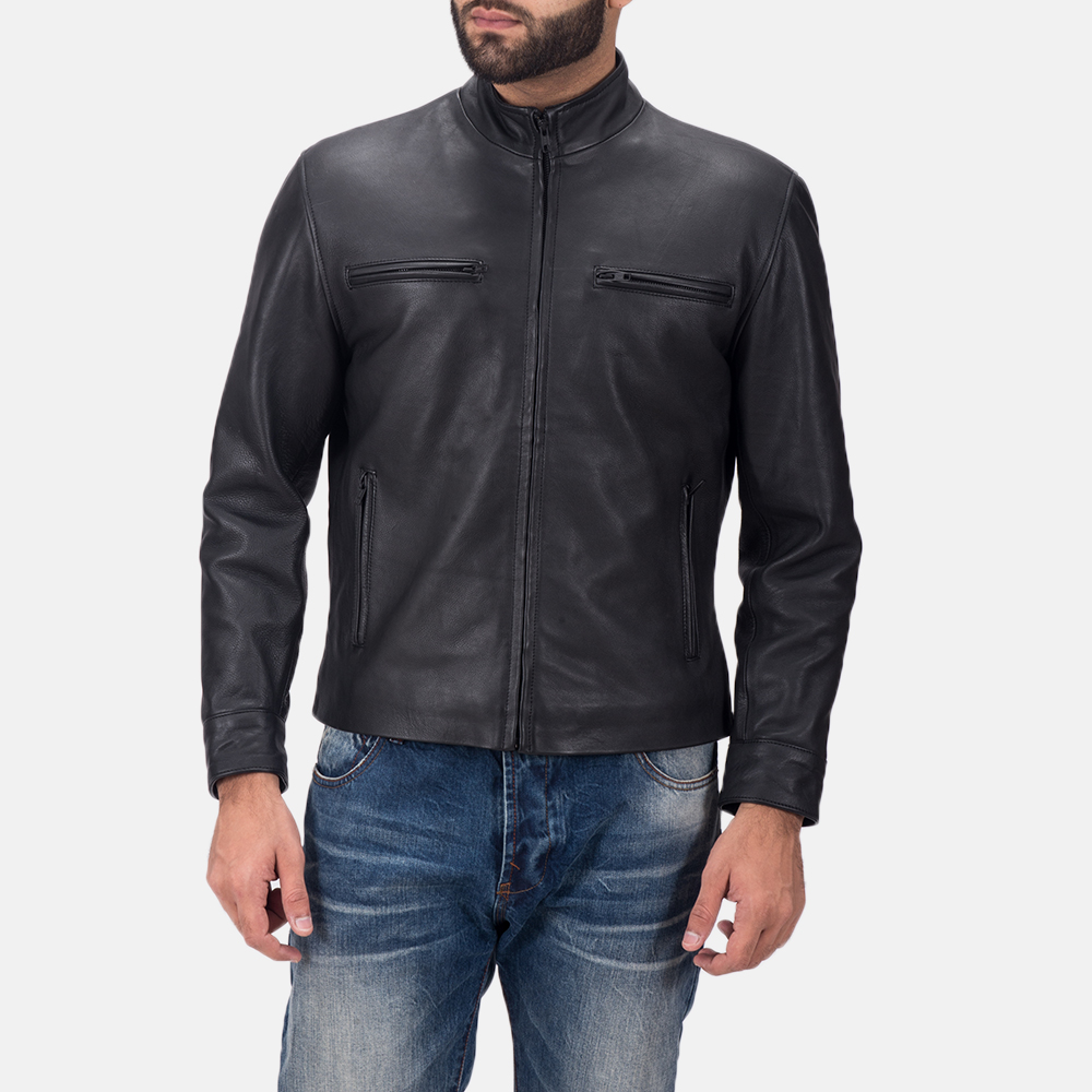 Austere Matte iBlacki Leather Biker iJacketi iJacketsi Maker