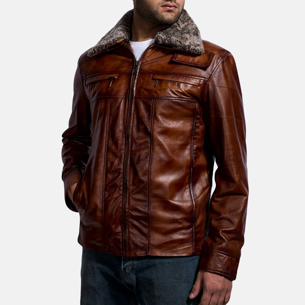 Evan Hart Fur Brown Leather Jacket Jackets Maker Evan Hart Fur Brown Leather Jacket
