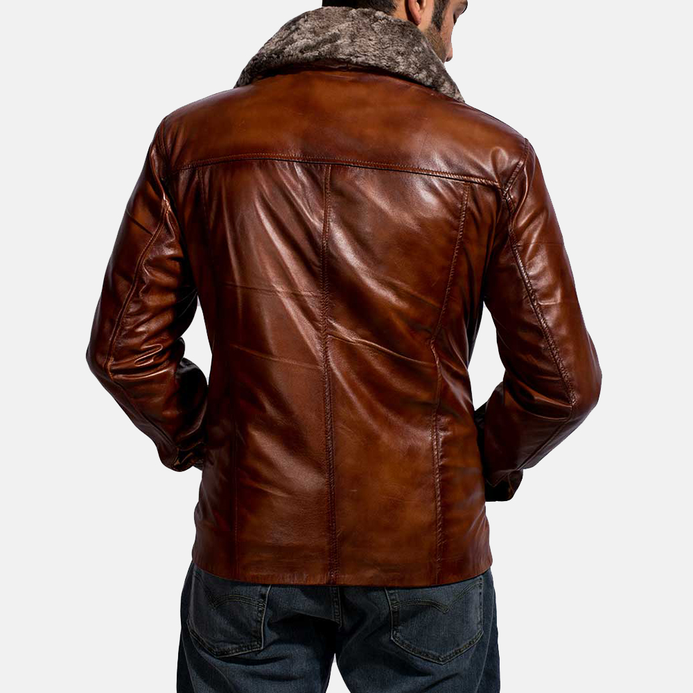 Evan Hart Fur Brown Leather Jacket Jackets Maker Evan Hart Fur Brown Leather Jacket