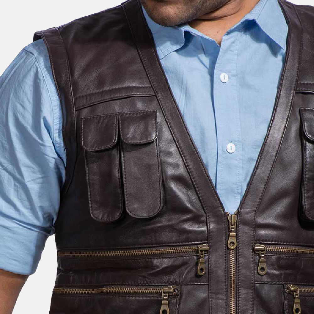 leather safari jacket mens