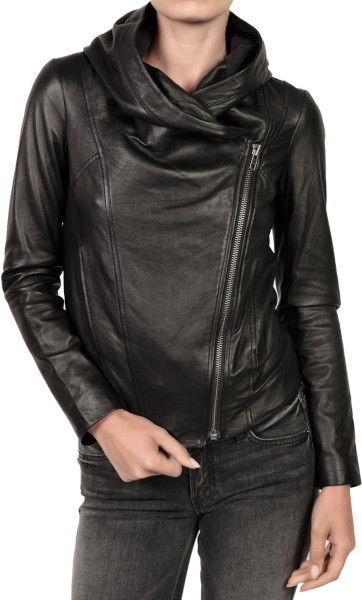 Download WOMENS HOODED LEATHER JACKET - Jackets Maker