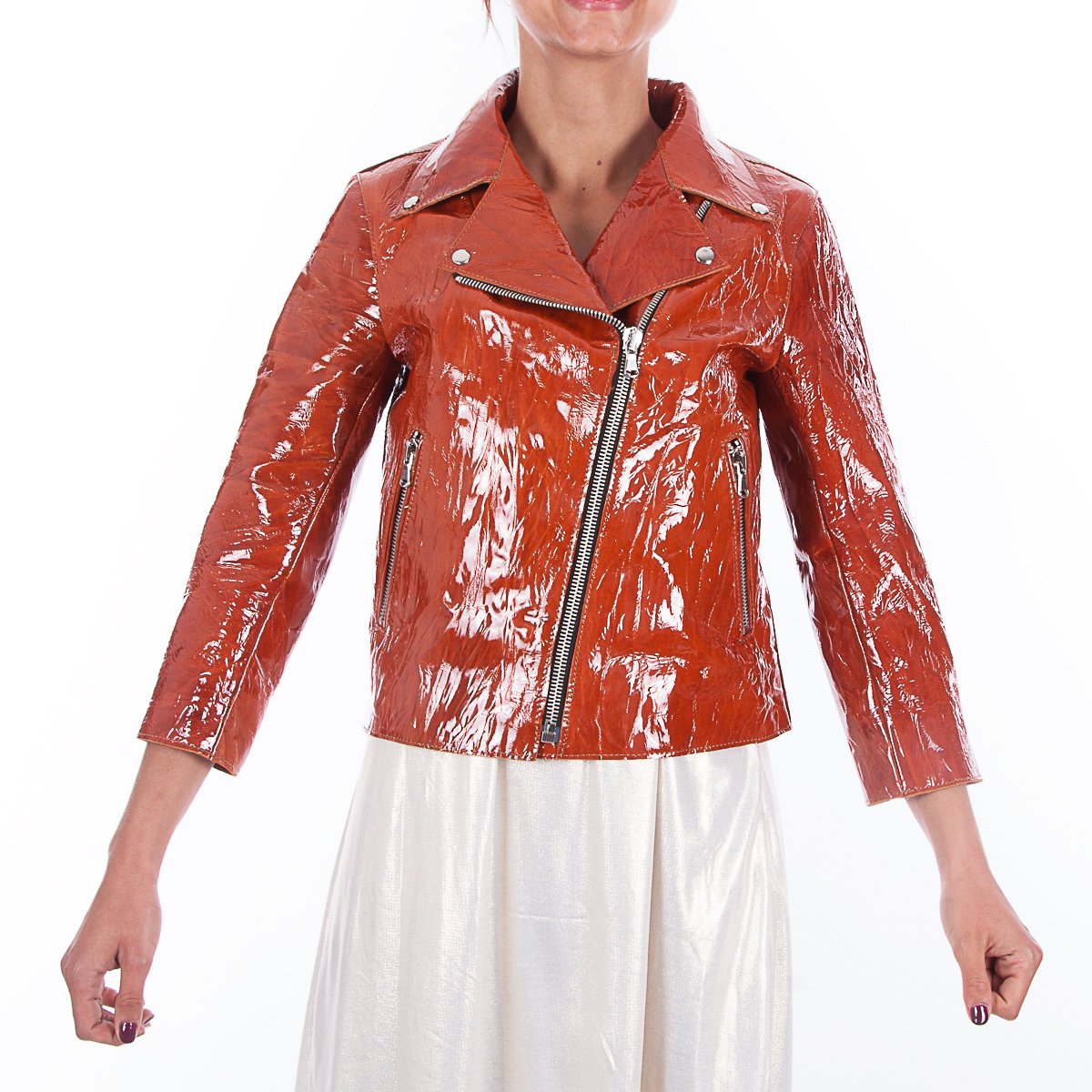 patent leather motorcycle jacket