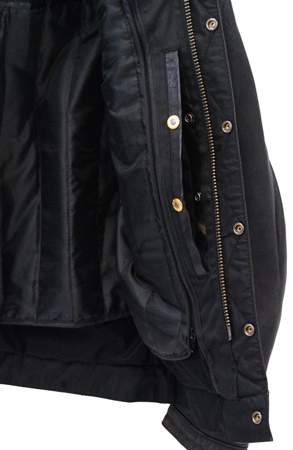 Men's Vintage Black Hooded Leather Jean Jacket Jackets Maker