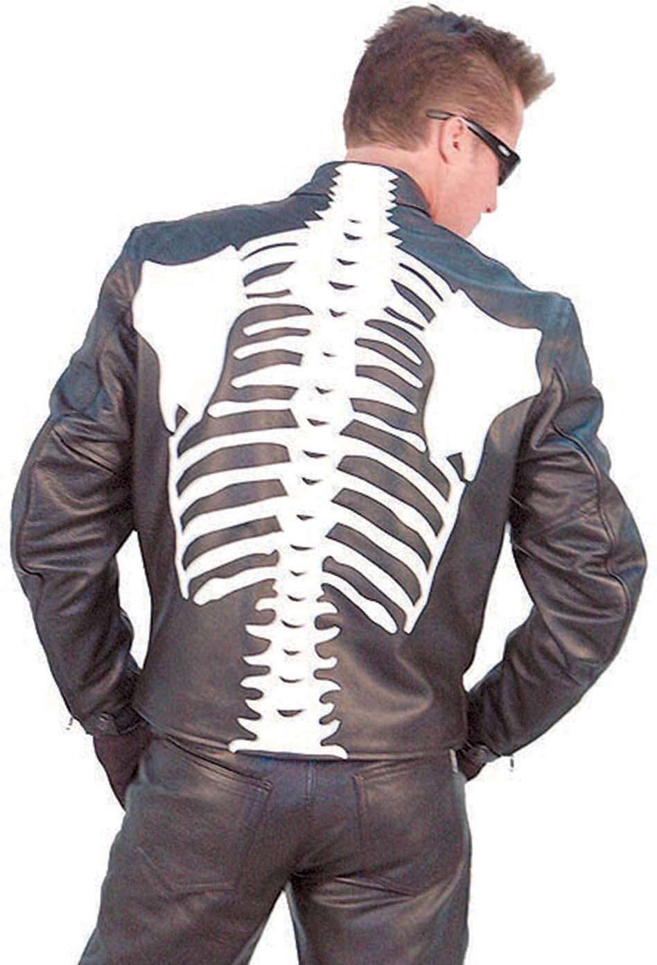 Skeleton Leather Motorcycle Jacket - Jackets Maker