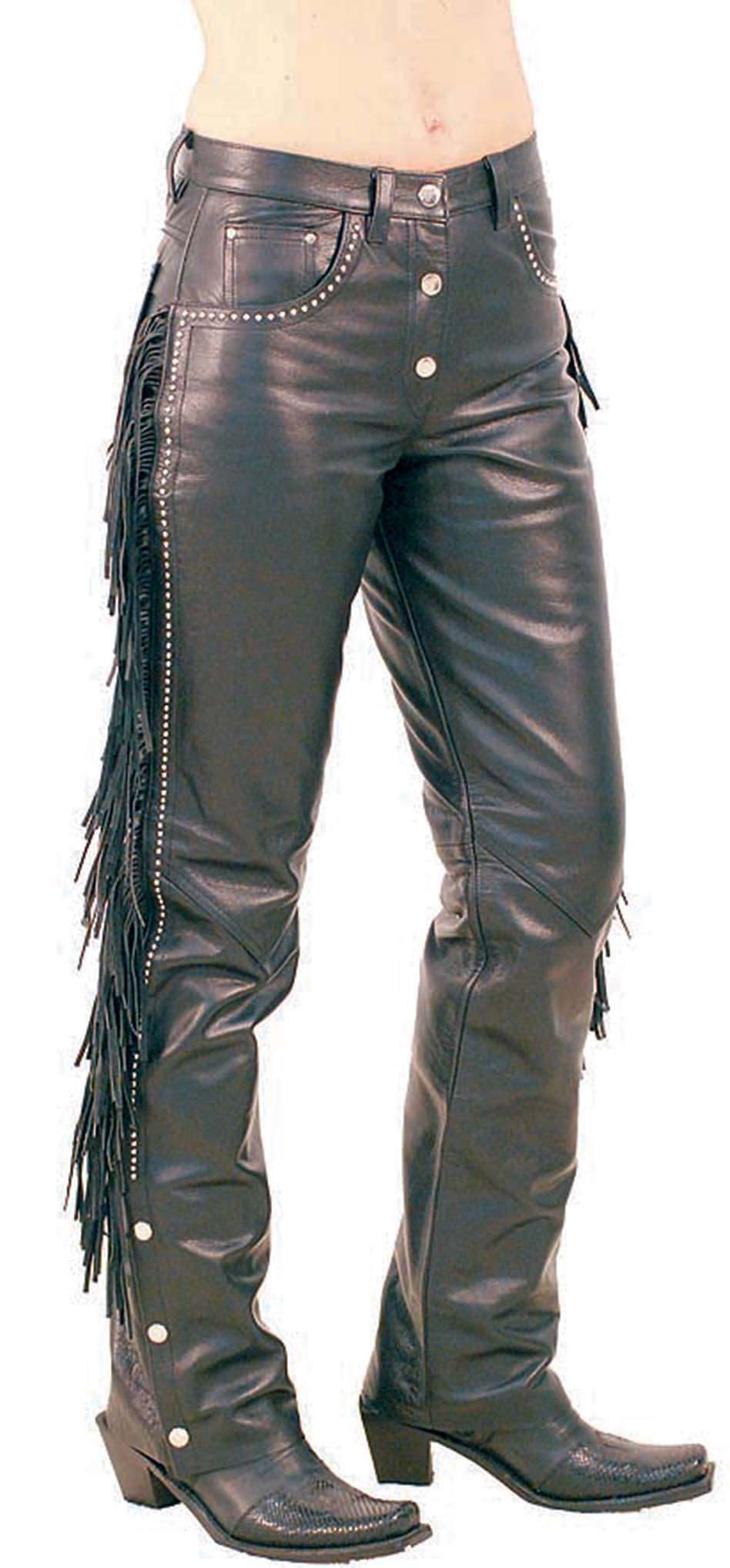 black pants with fringe on the side