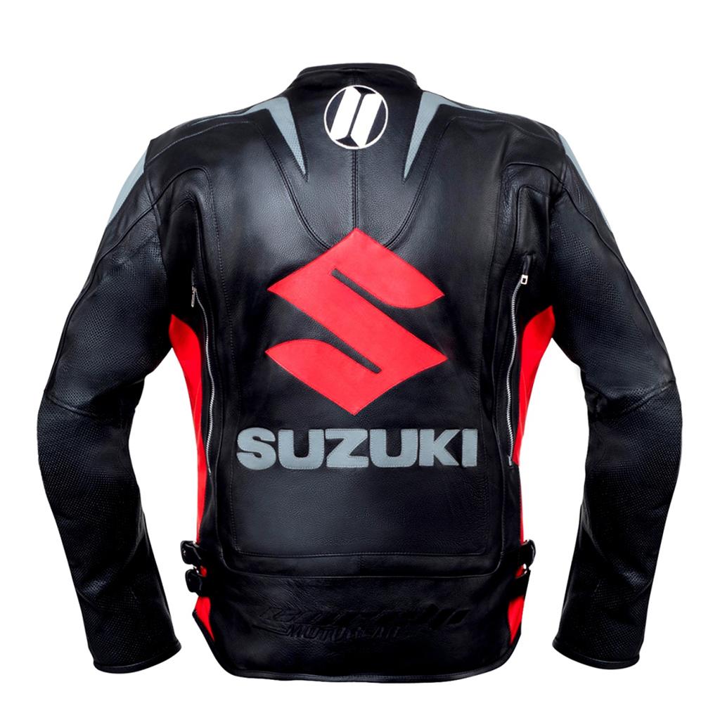 Download Suzuki Black Motorcycle Racing Leather Jacket - Jackets Maker