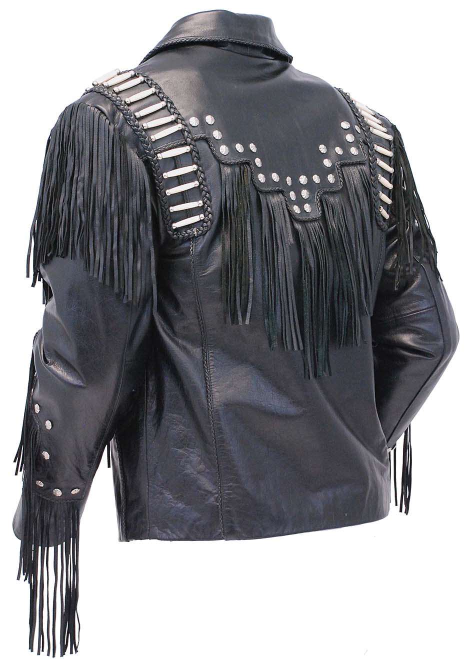 Bones Braids Fringed Leather Jacket Jackets Maker