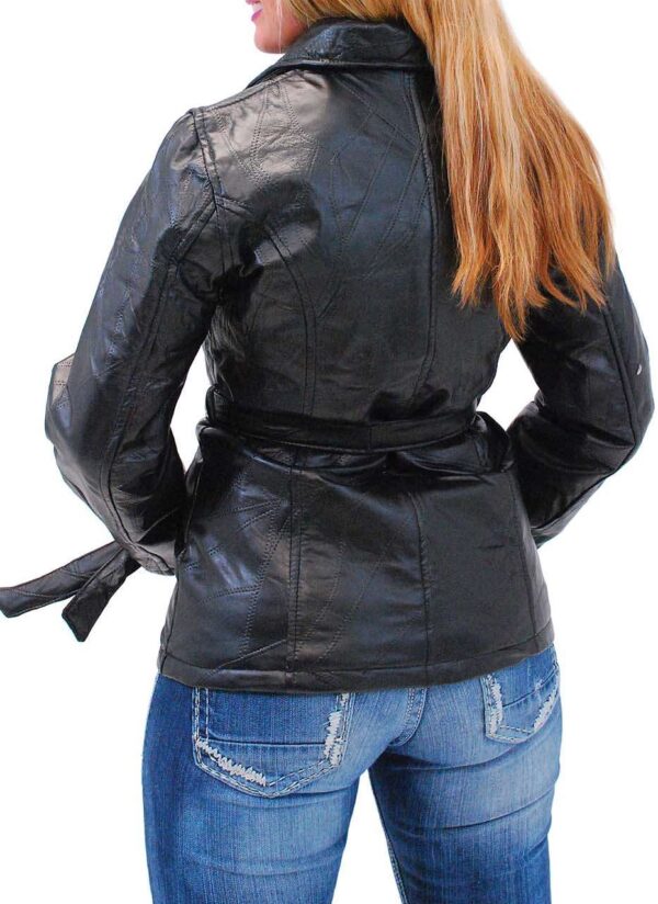 Women's Belted Leather Jacket - Jackets Maker