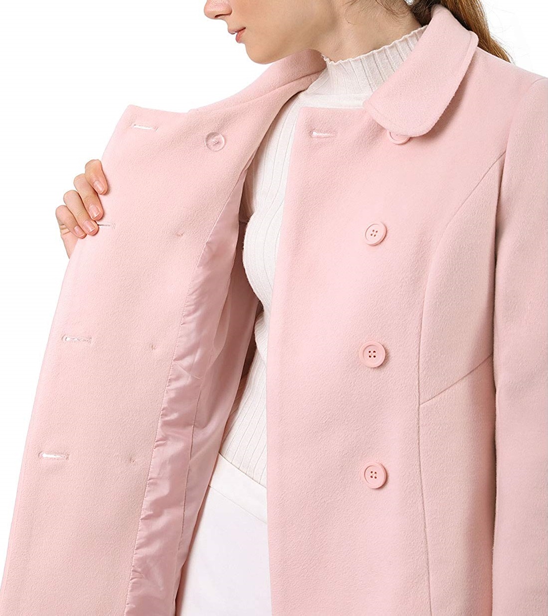 pink double breasted trench coat