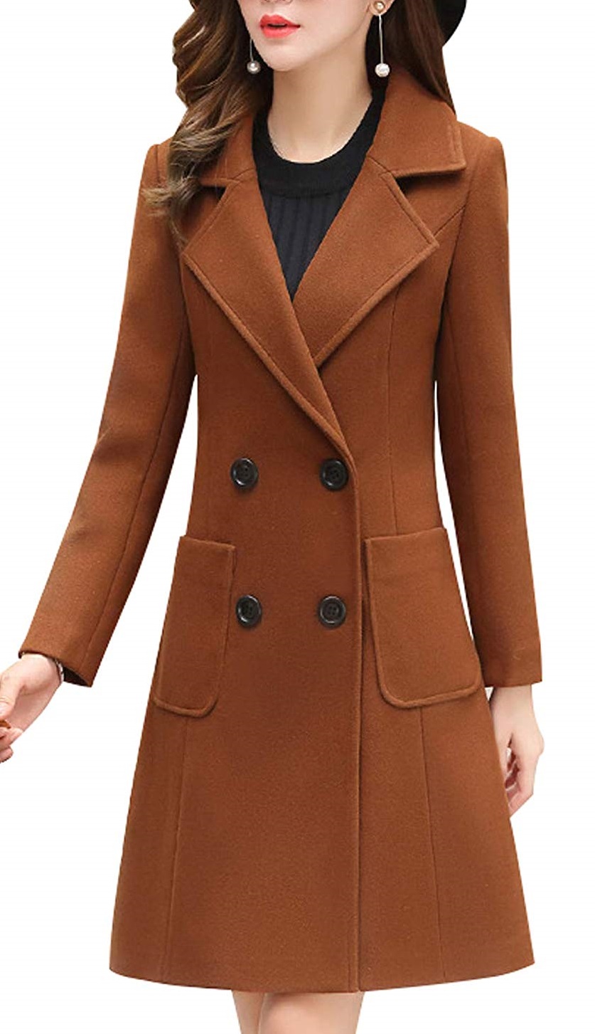 brown double breasted coat womens