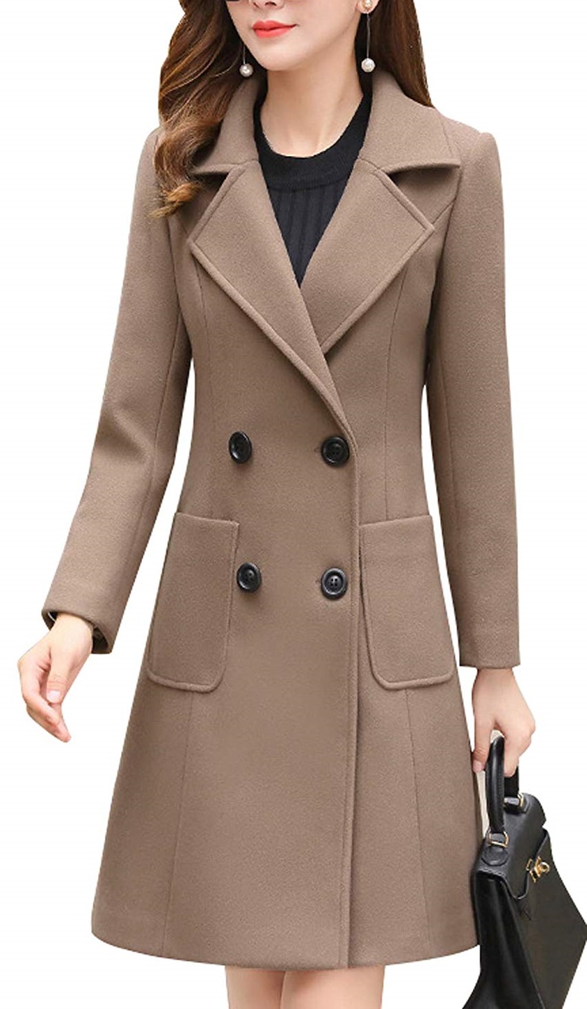 double breasted wool coat for women