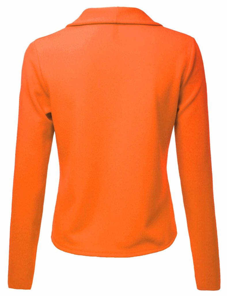 Women's Open Front Orange Blazer Jacket - Jackets Maker