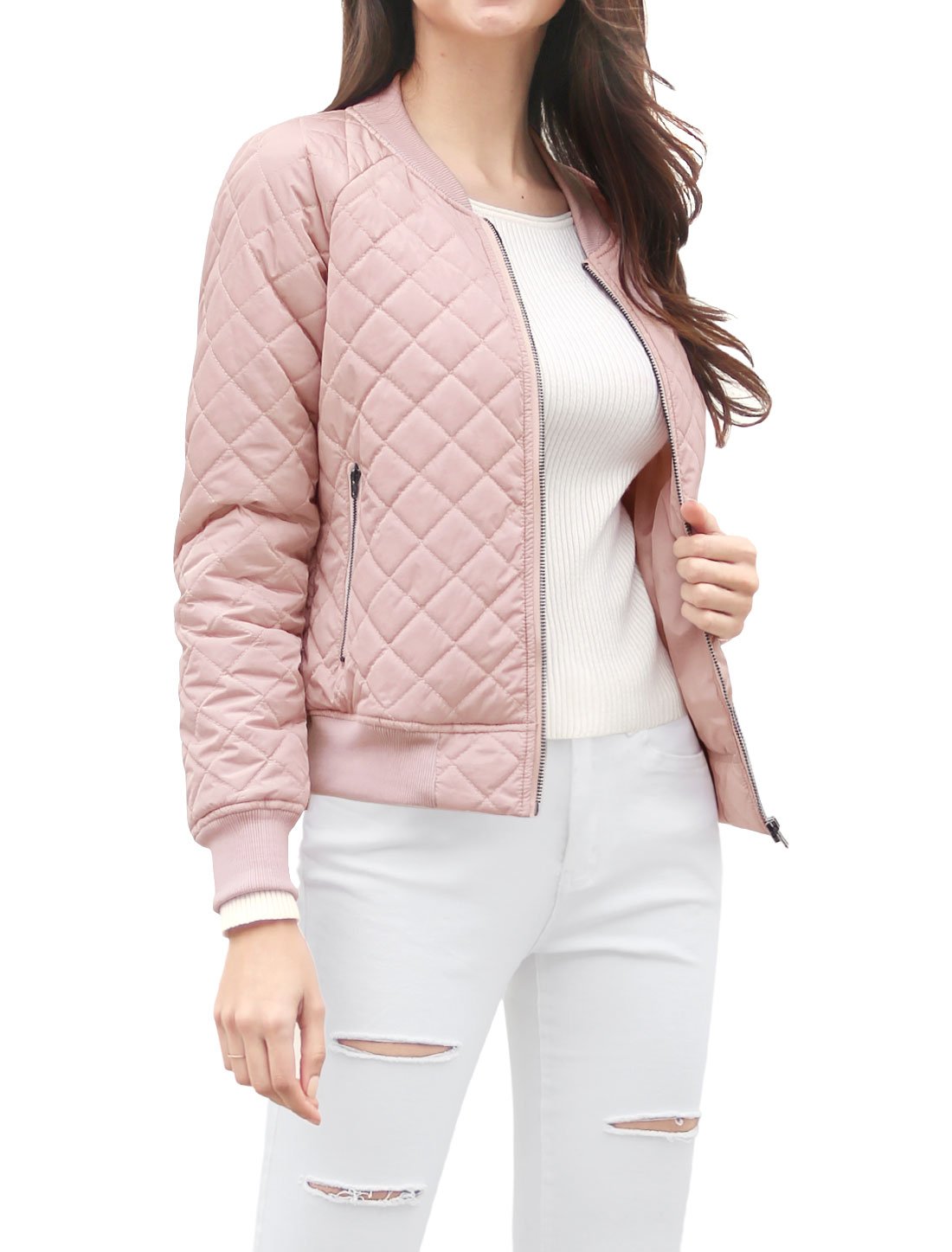 soft pink bomber jacket
