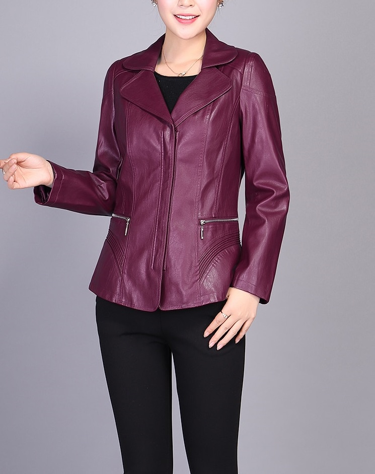 Women S Turn Down Collar Purple Color Leather Jacket Jackets Maker - Colorful Leather Jackets Womens Women S Turn Down Collar Purple Color Leather Jacket Jackets Maker - Colorful Leather Jackets Womens