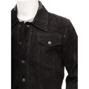 black suede denim jacket