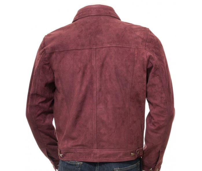 burgundy suede blazer mens