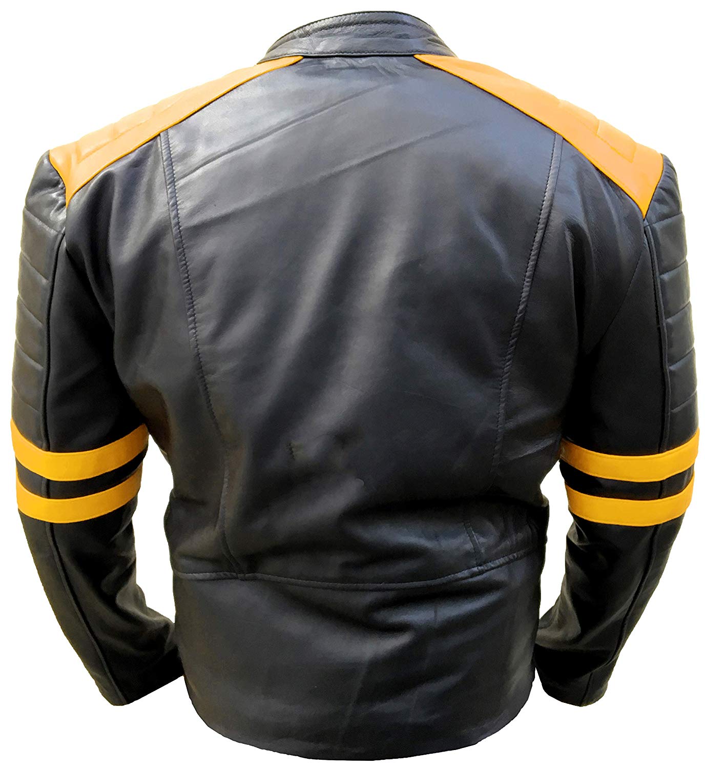 mens yellow leather motorcycle jacket