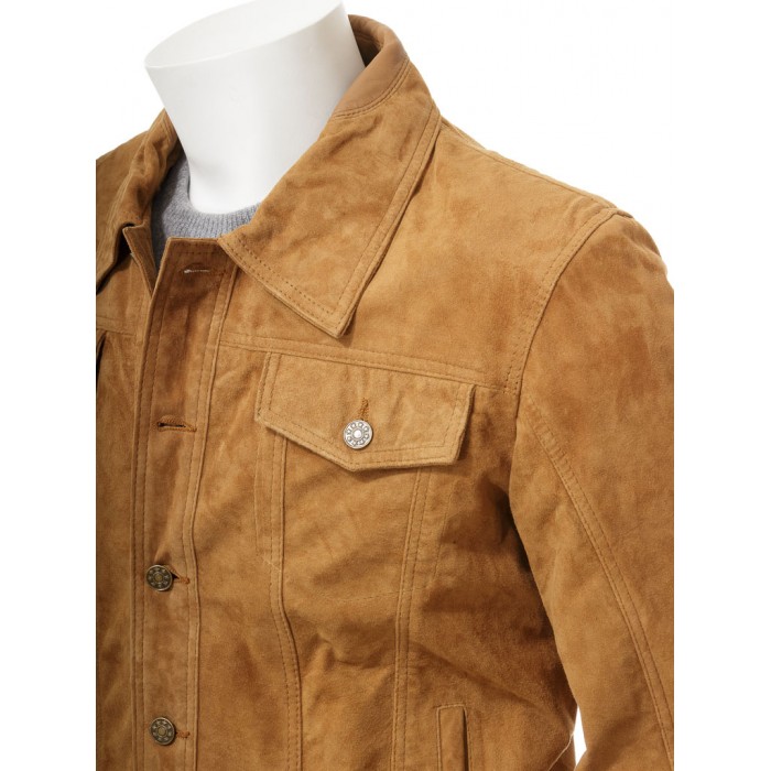 mens tan trucker jacket