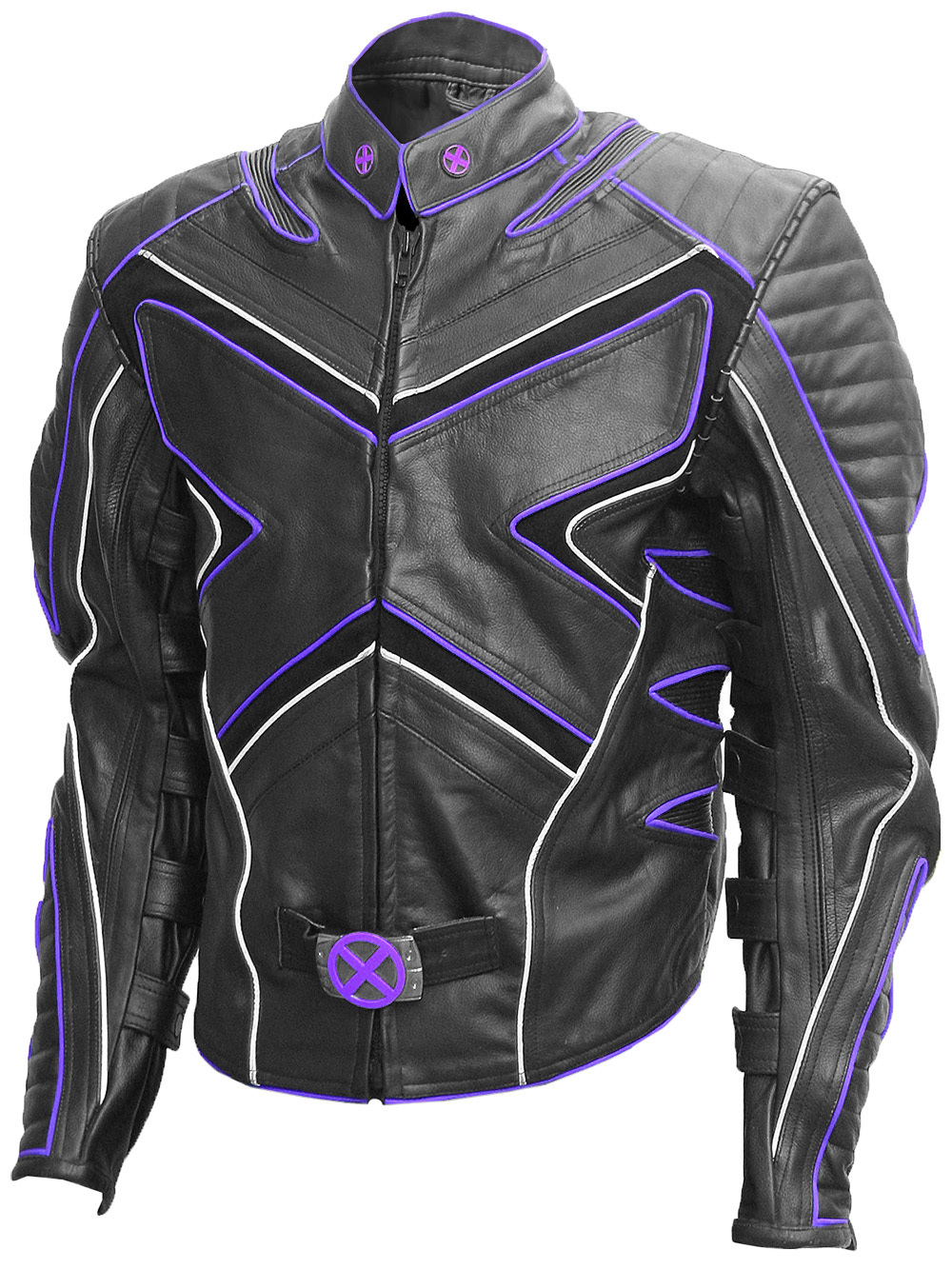 Purple and black leather jacket Clearance