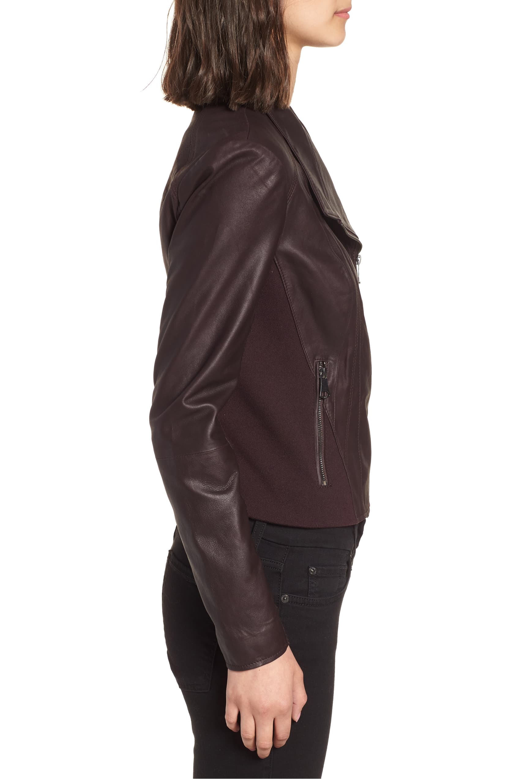 Women S Burdy Stand Collar Leather Jacket Jackets Maker