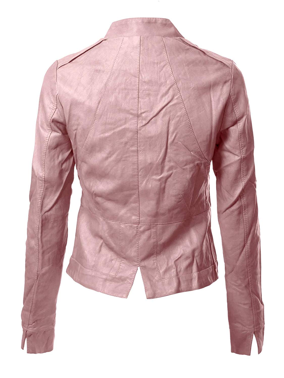 Women S Pale Pink Color Moto Biker Jacket Jackets Maker