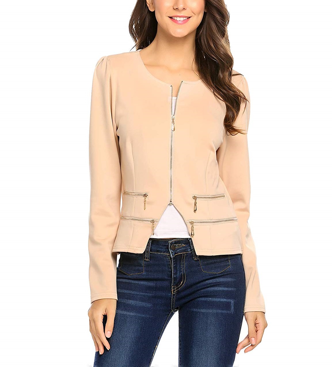 short khaki jacket womens