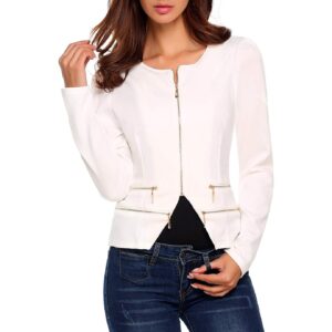 ladies short white jacket