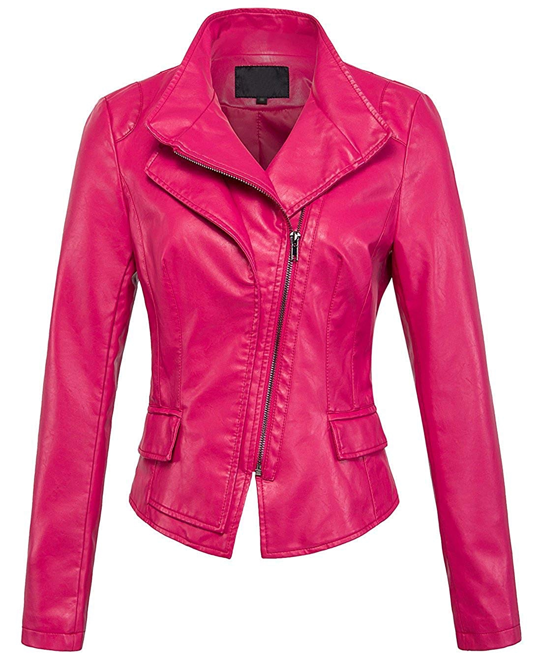 hot pink leather jacket