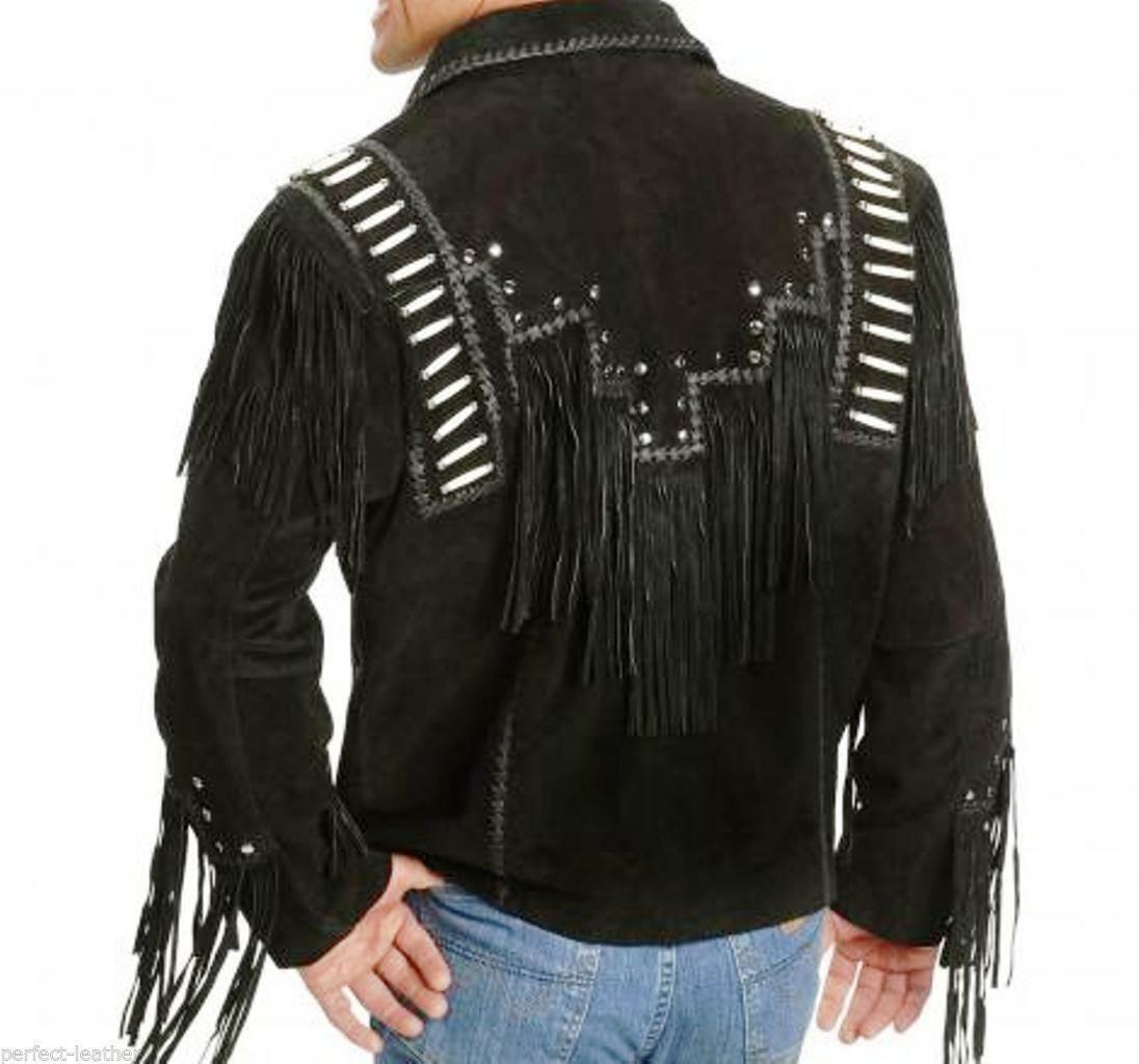 black leather western jacket
