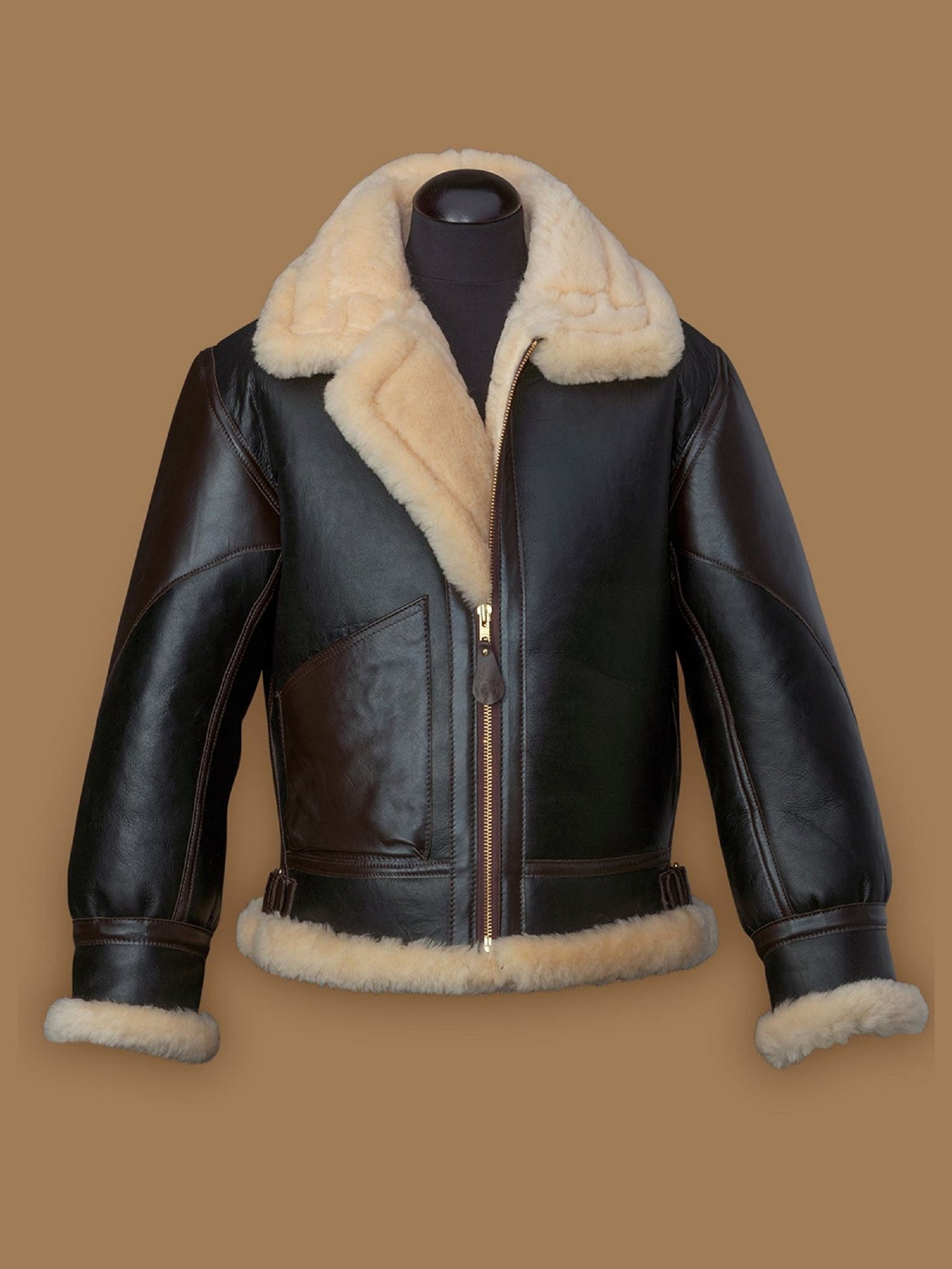 Brown Leather Jacket Shearling Pictures