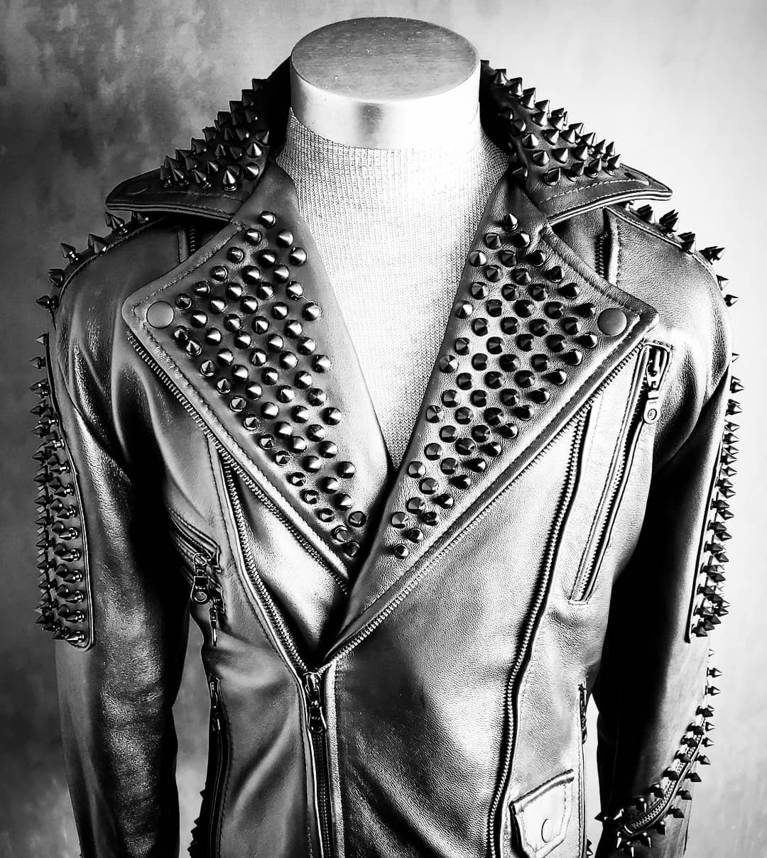 Punk Leather Jacket Brown Images