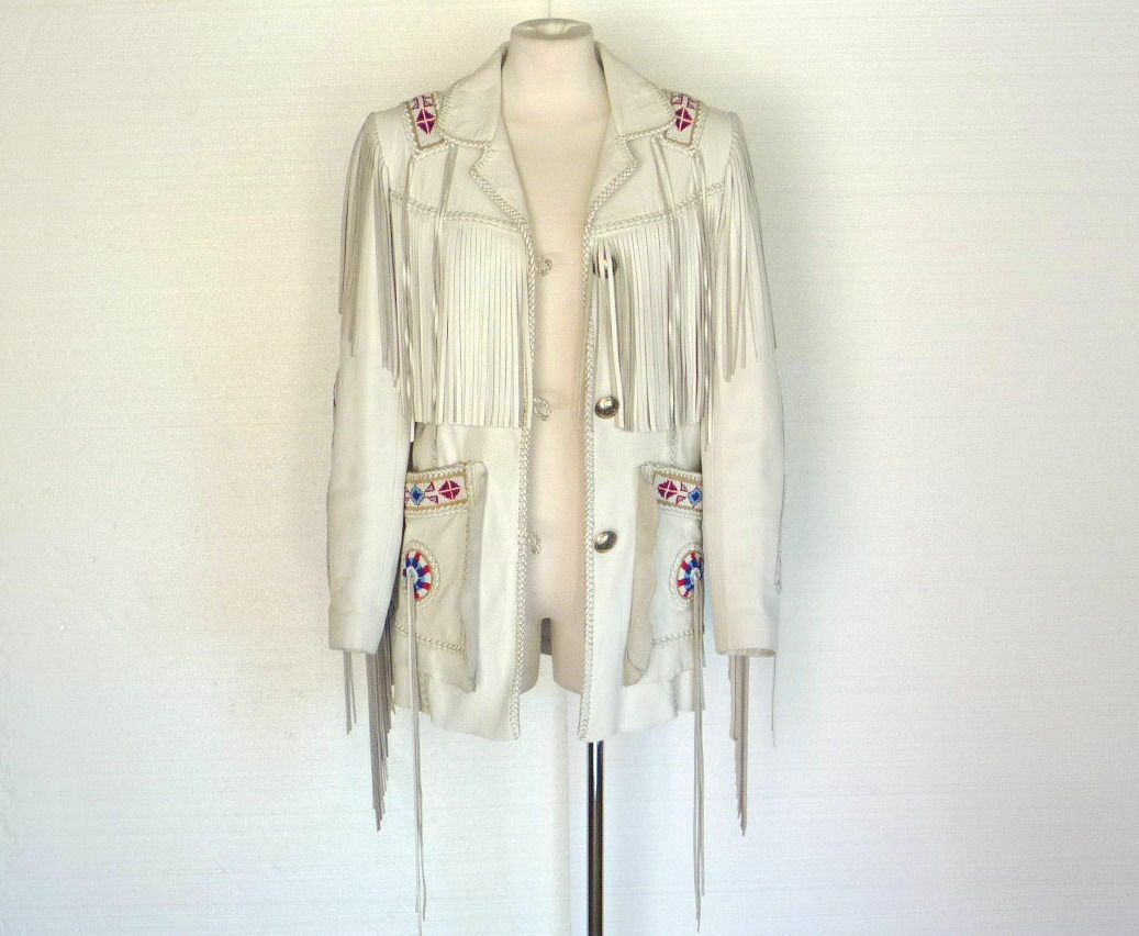 white suede fringe jacket