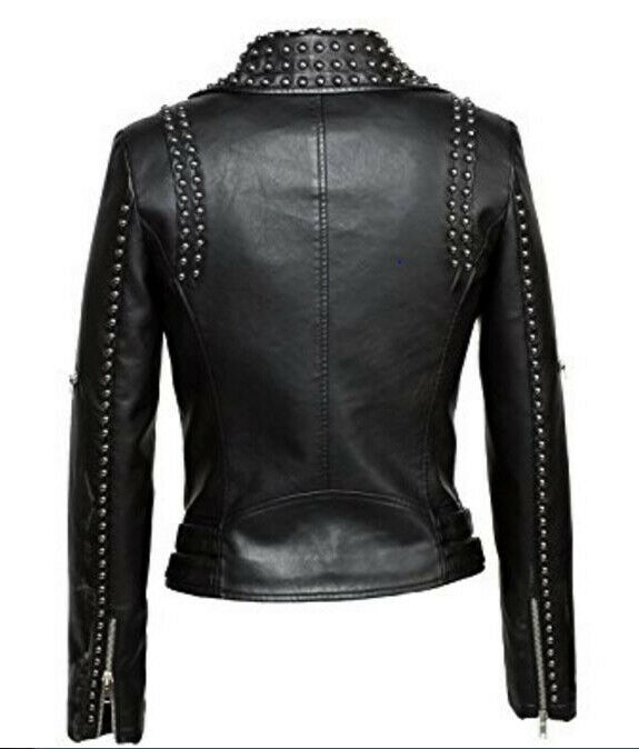 leather jacket with white stars