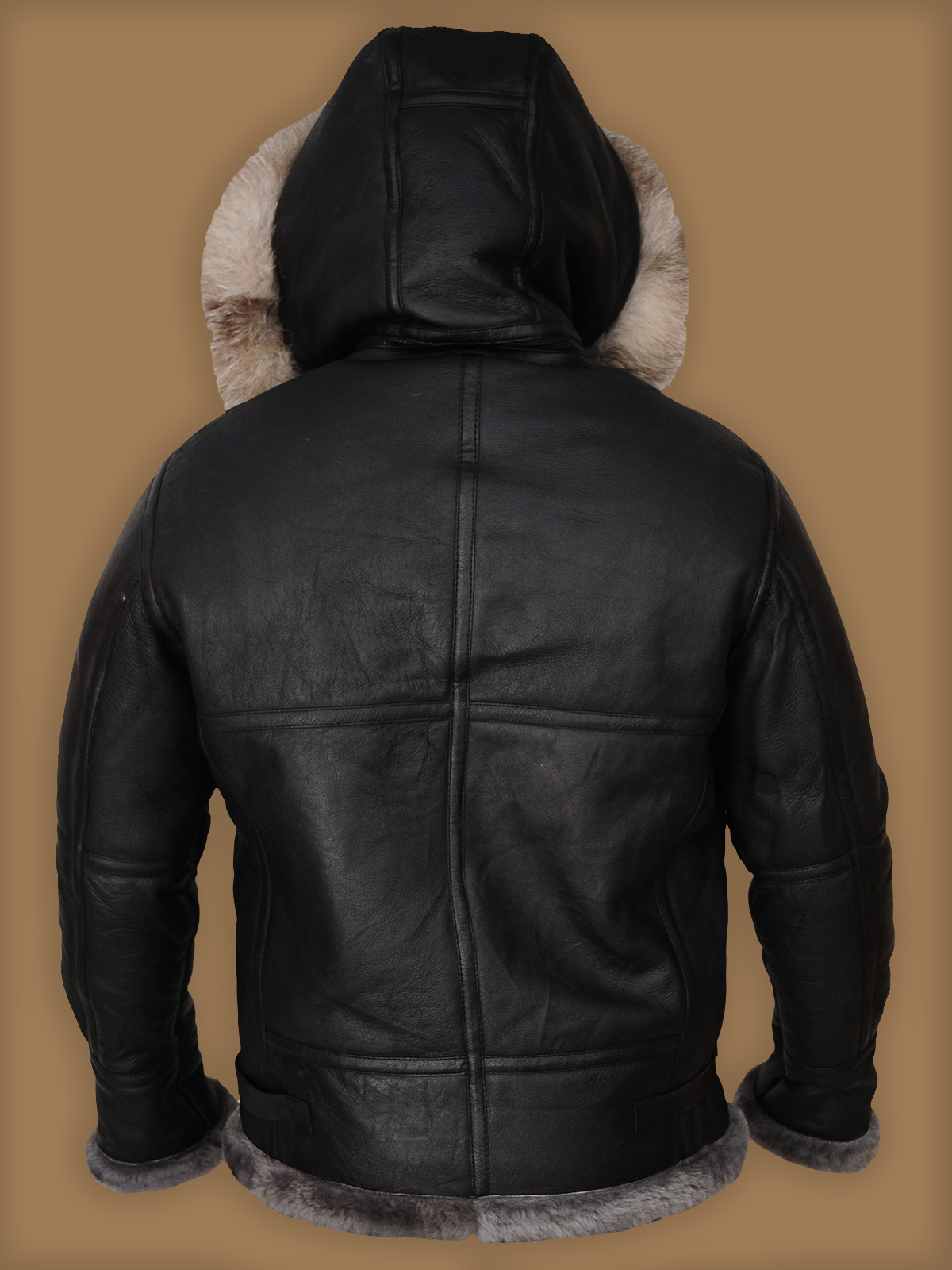 black shearling hoodie