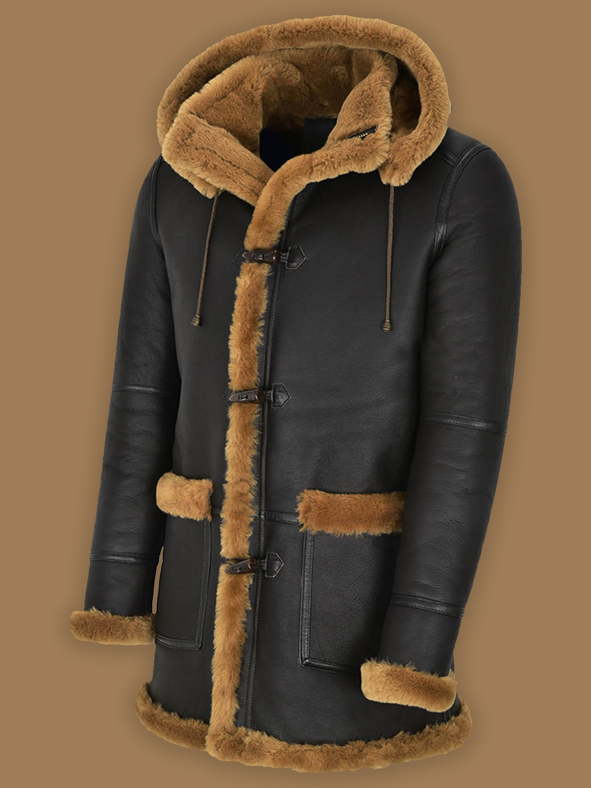 black shearling hoodie