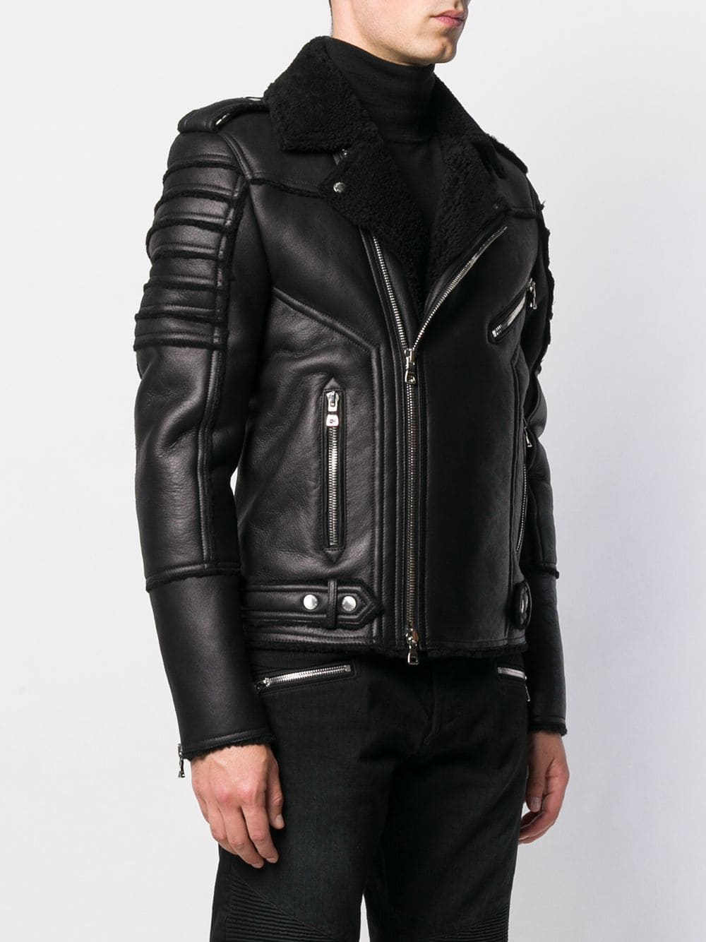 shearling lined leather jacket mens