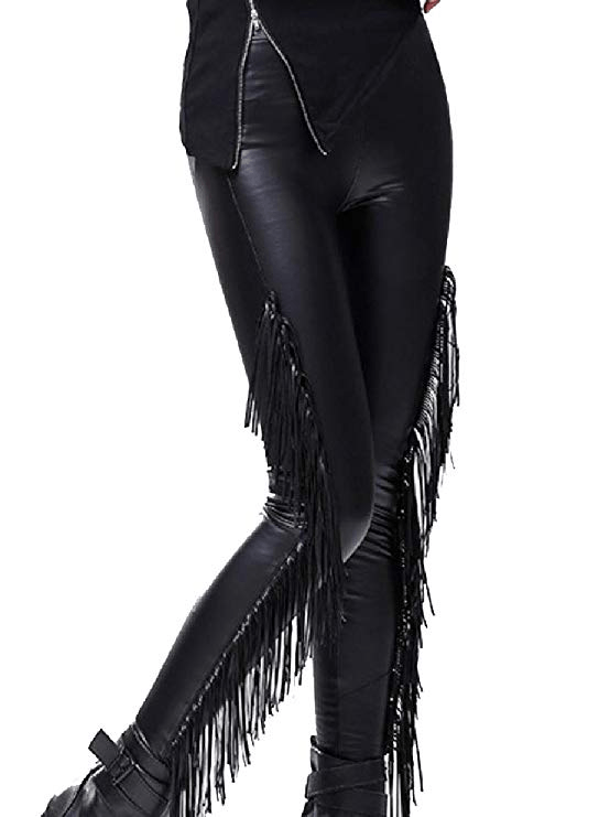 leather fringe pants