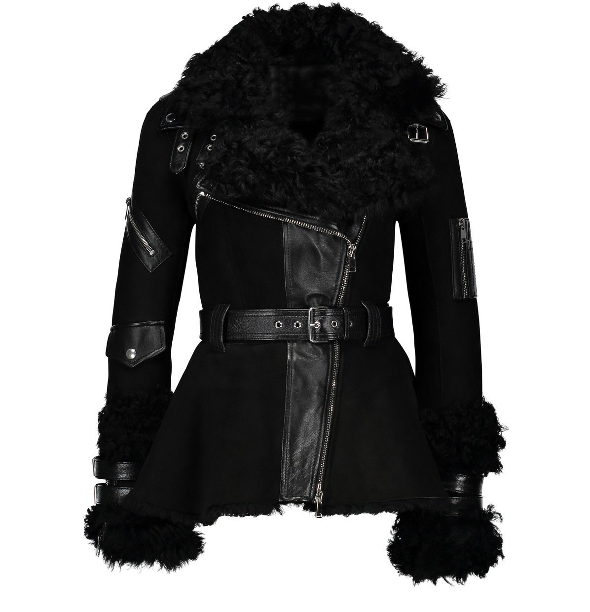 black fur collar