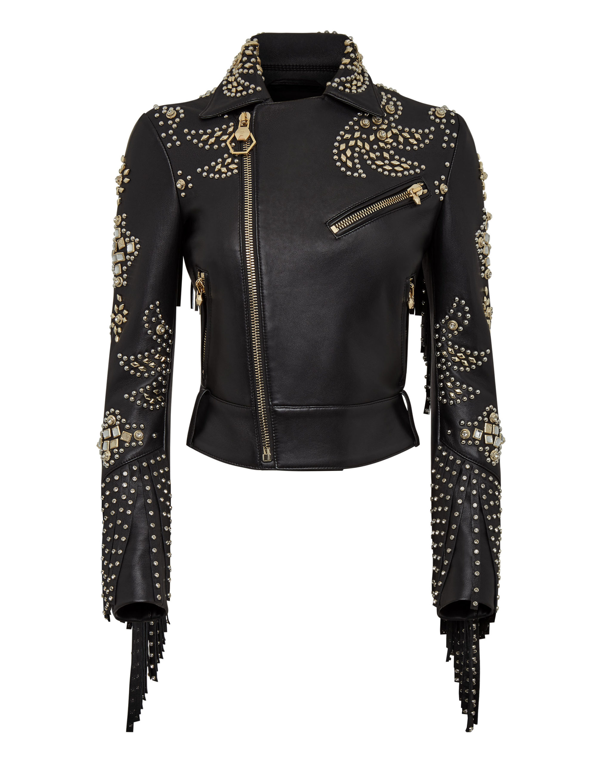 black leather western jacket