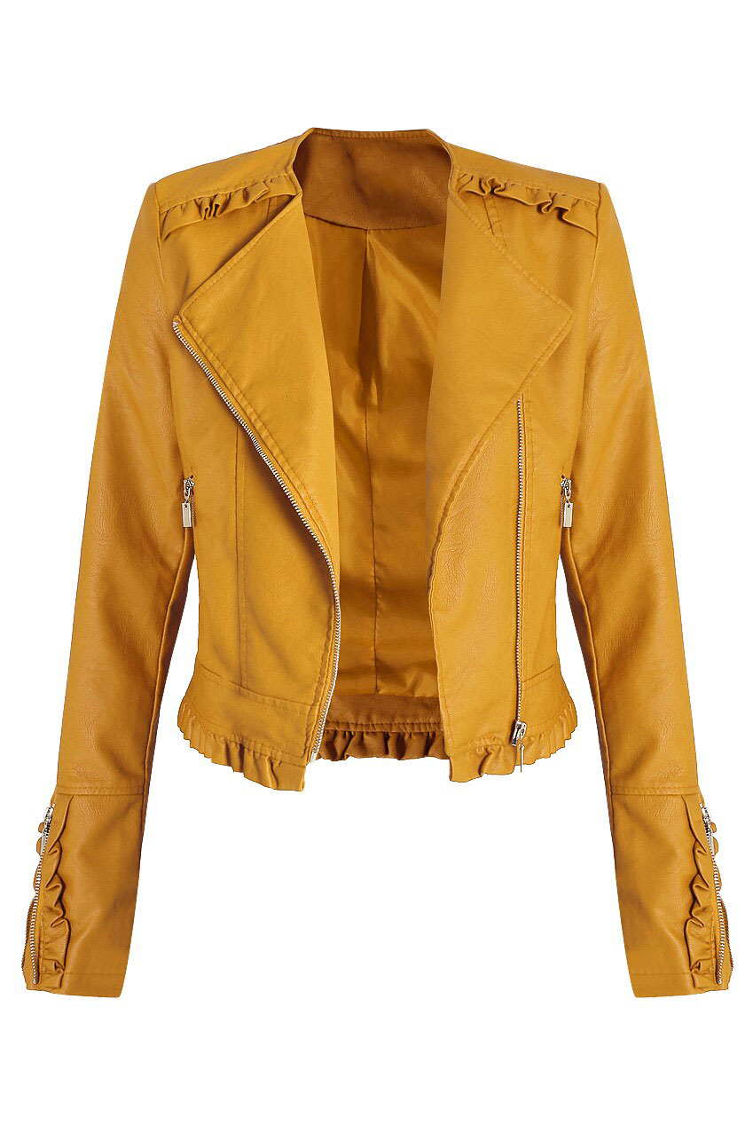 pu cropped jacket