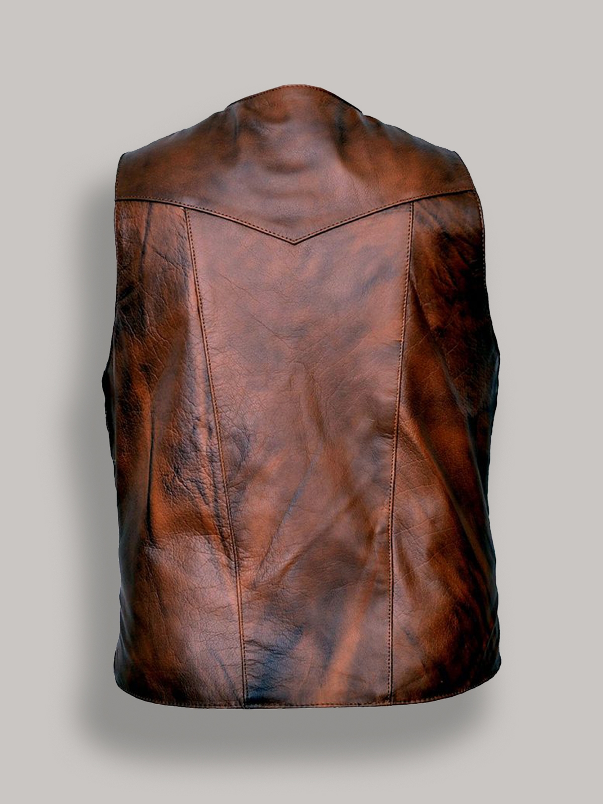distressed leather vest