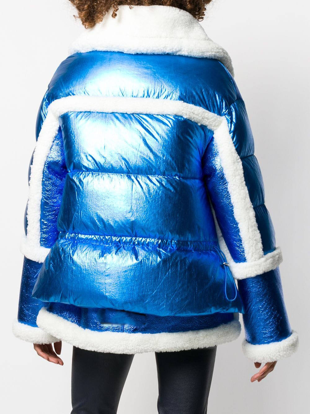 blue metallic coat