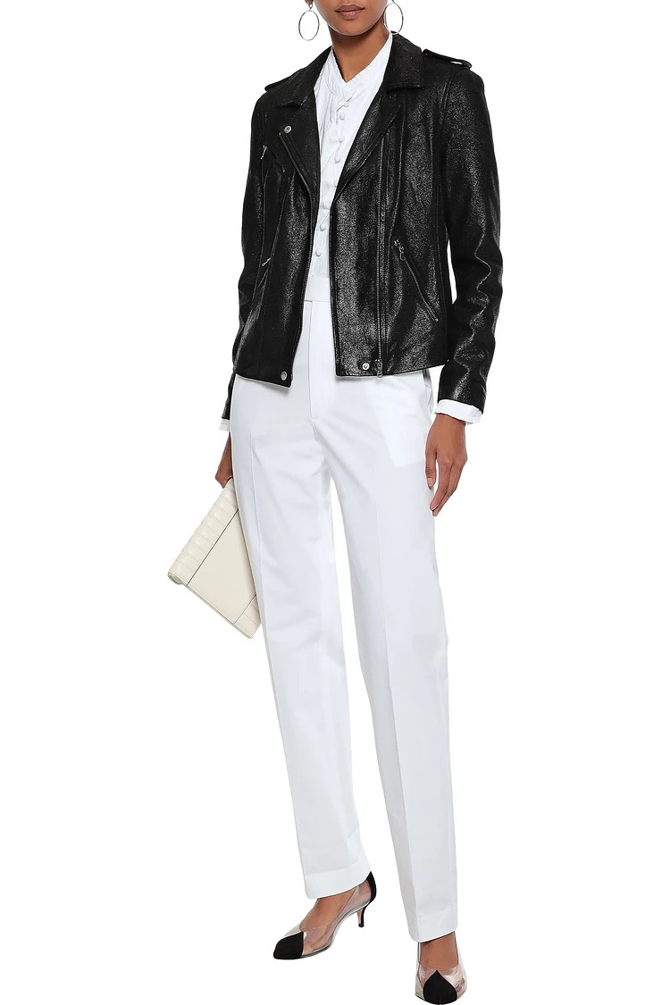 black suede biker jacket womens