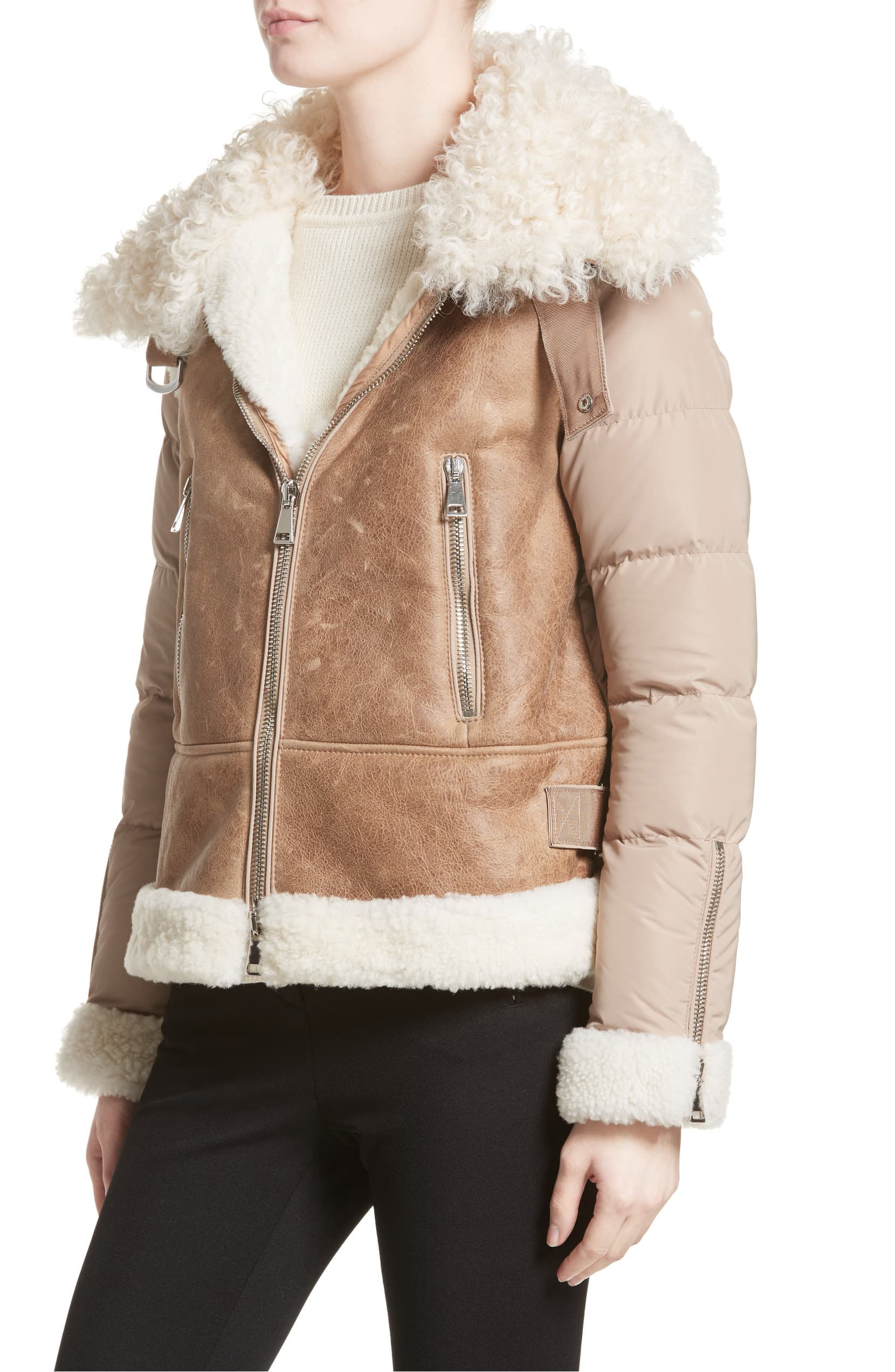 brown down puffer jacket