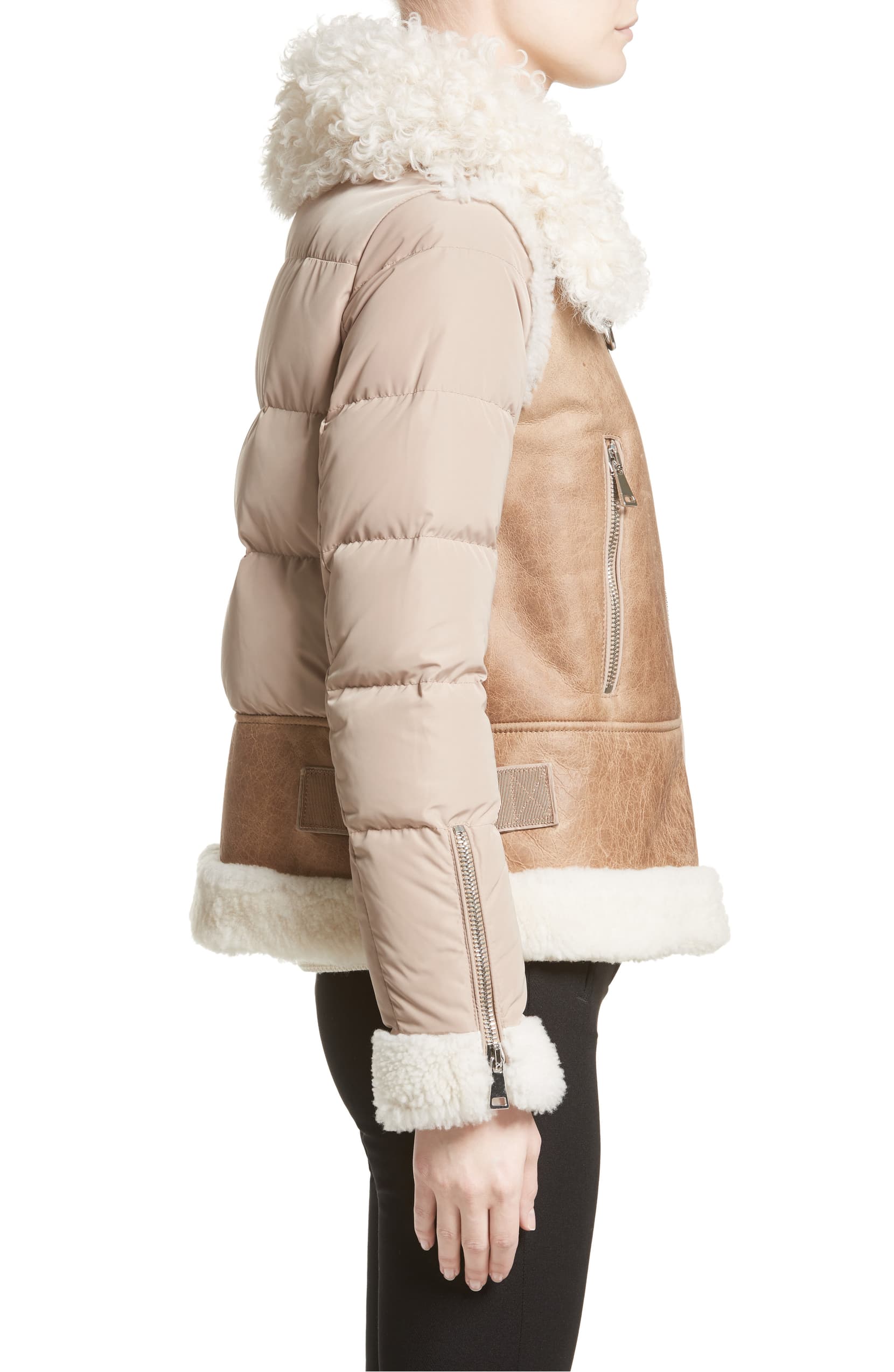 brown down puffer jacket