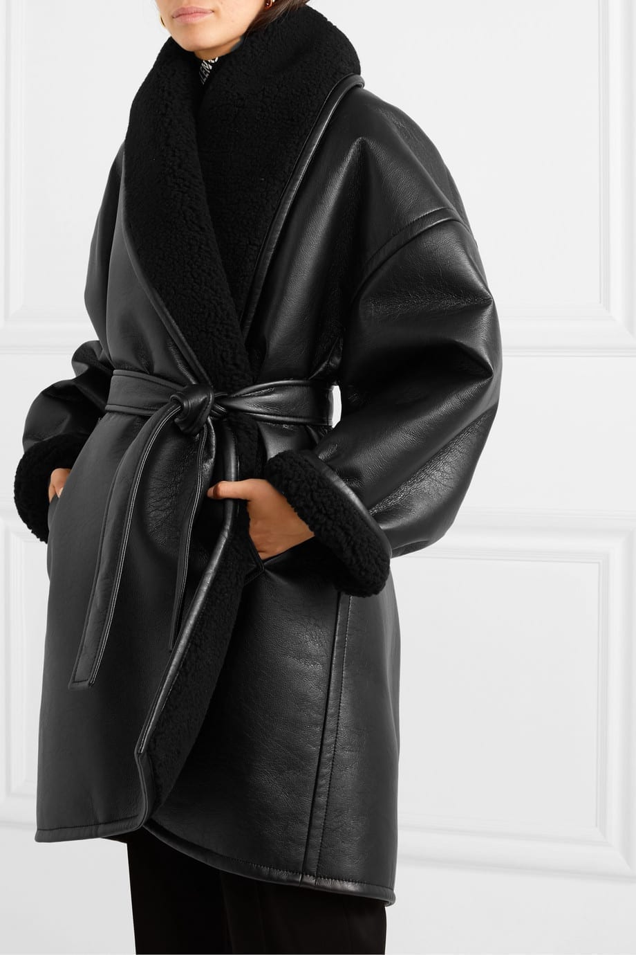 oversized faux leather coat