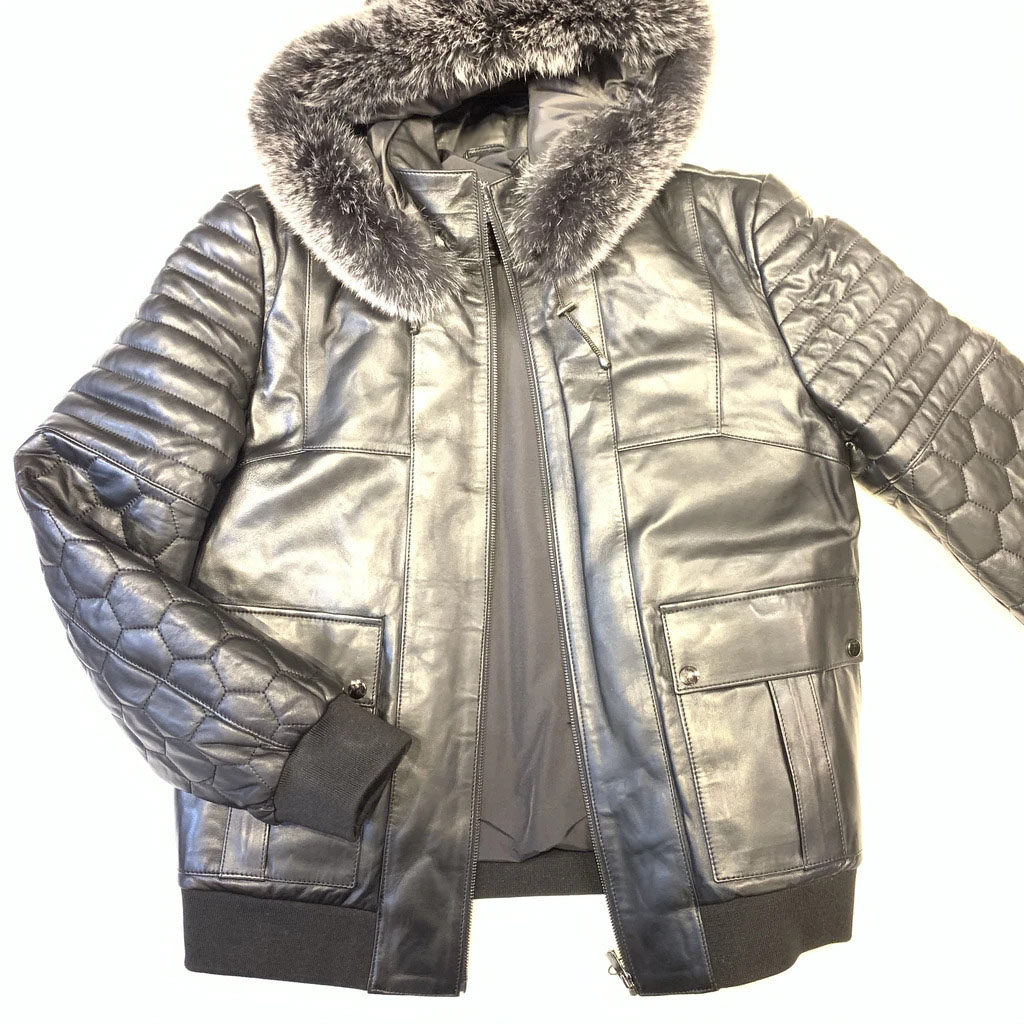 fox fur bomber jacket