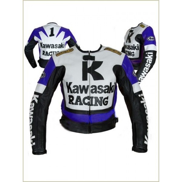 Kawasaki Racing Motorcycle Leather Jacket - Jackets Maker